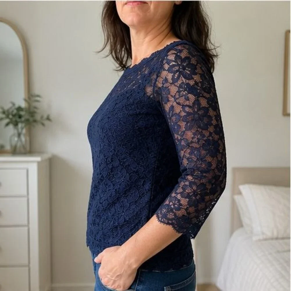 Teal V Neck Top